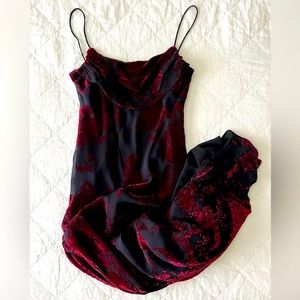 VINTAGE Floral Maxidress with Velvet Detailing